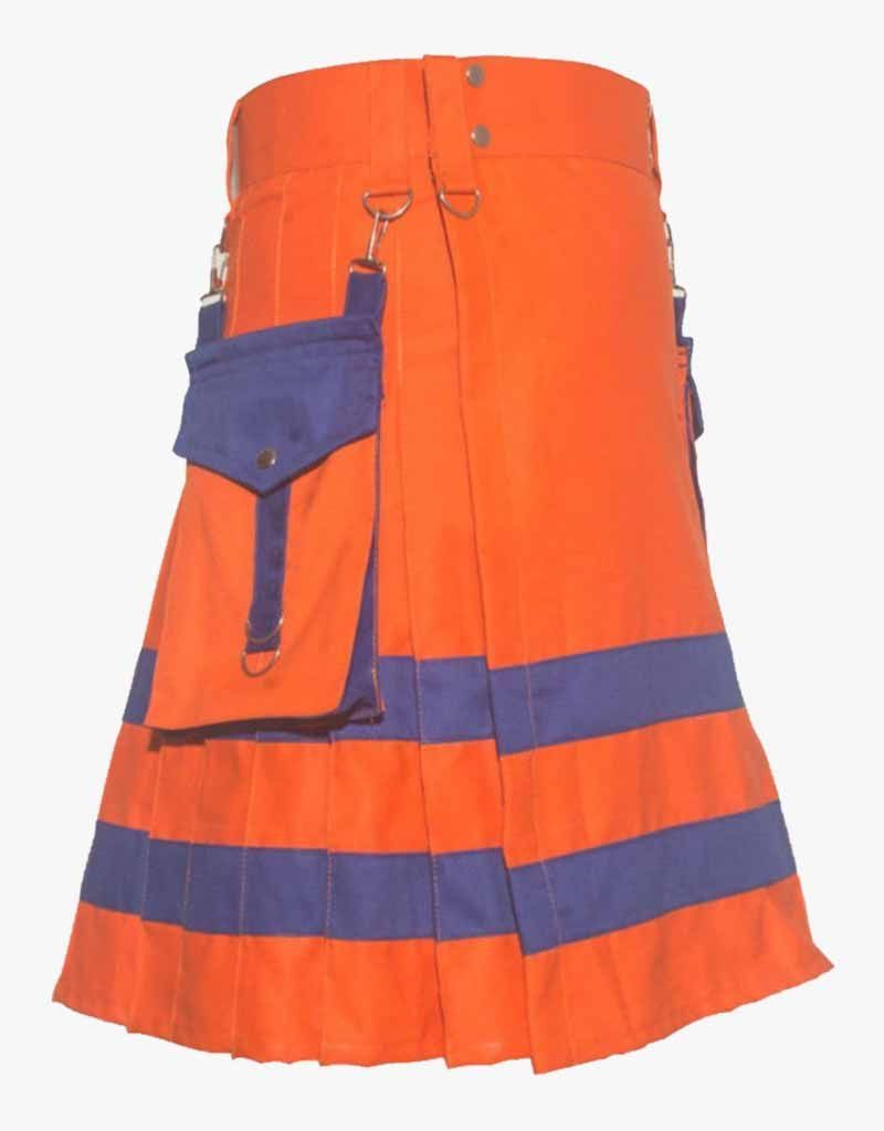 Orange and Blue Utility Kilt
