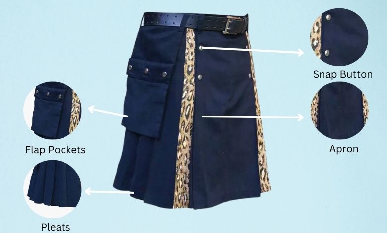 Modern Blue with Leopard Hybrid Kilt