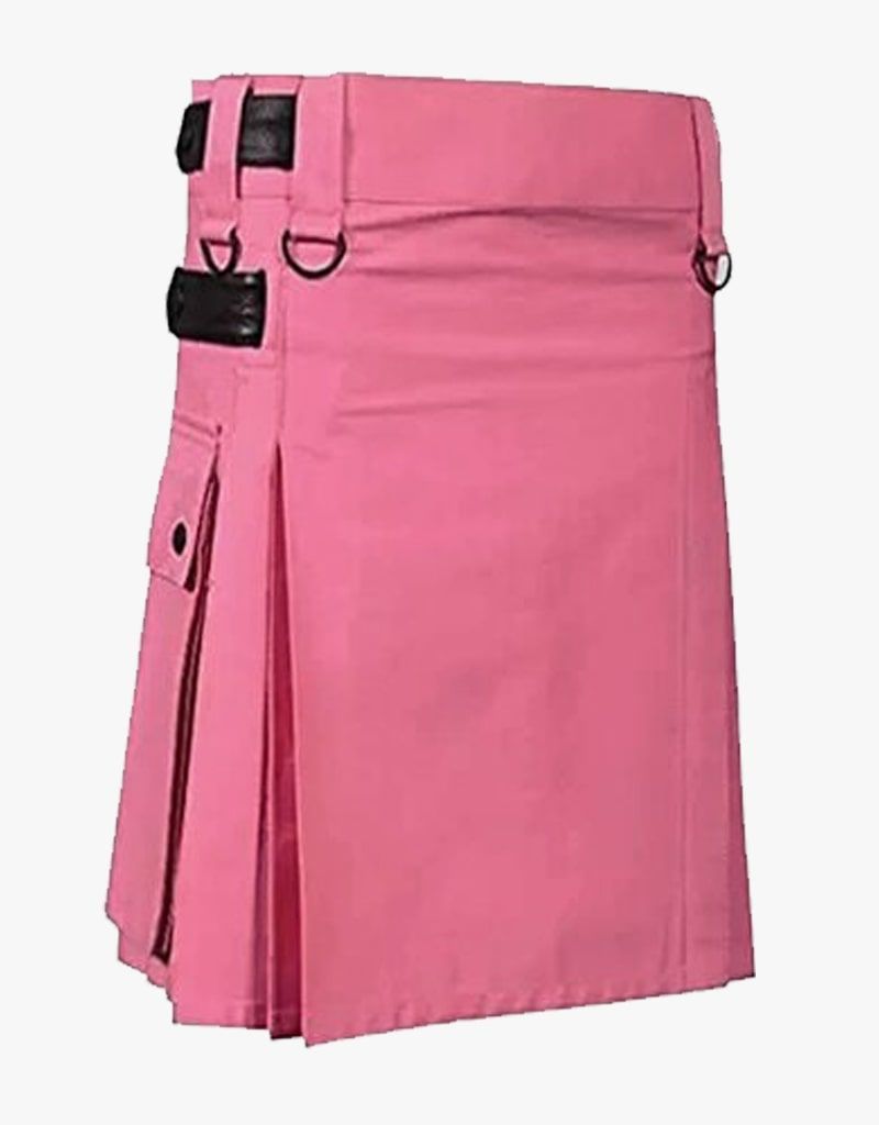 Womens Pink Fashion Utility Kilt