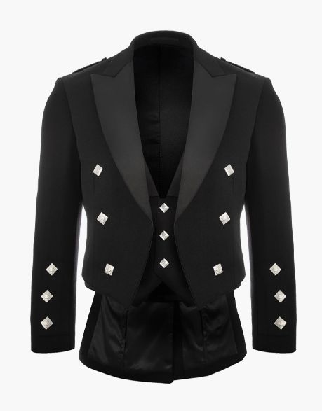 Prince Charlie Black kilt jacket