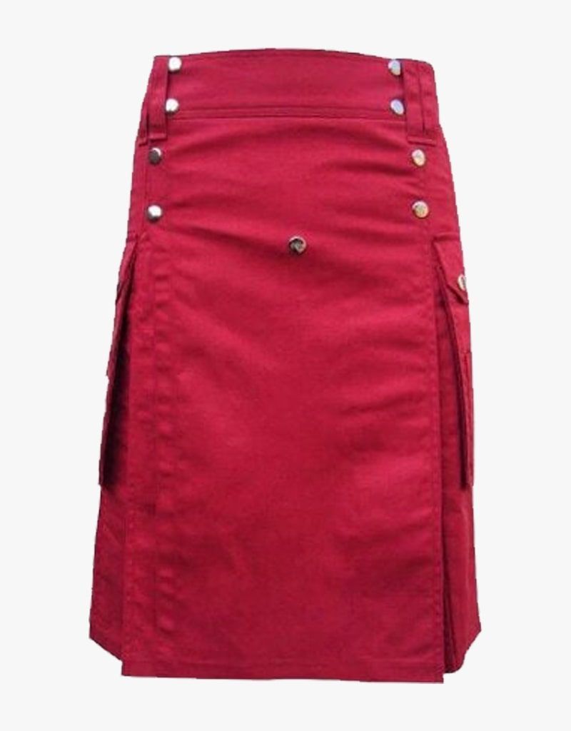 Women Red Utility Kilt