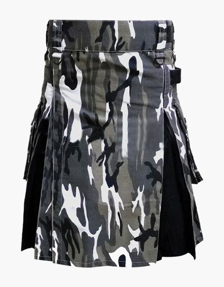 Lautreamont Urban Camo Hybrid Kilt with Leather Straps