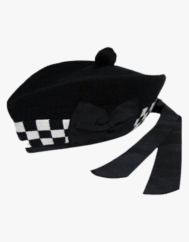Black & White Diced Glengarry Hat