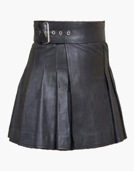 Ladies Black leather Kilt