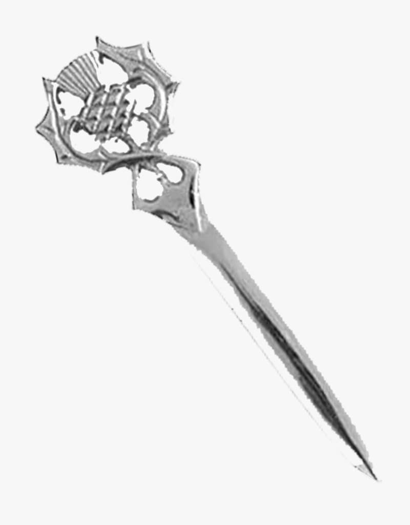 Scottish Thistle Kilt Pin with Chrome Finish